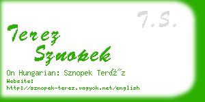 terez sznopek business card